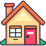 Icone d'une maison color&eacute;e